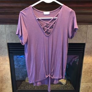 Purple short sleeve shirt